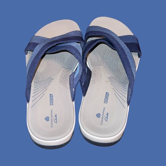 Clarks Brinkley Sun Women's Flat Sandals Blue Synthetic Size 7 - Picture 5 of 5